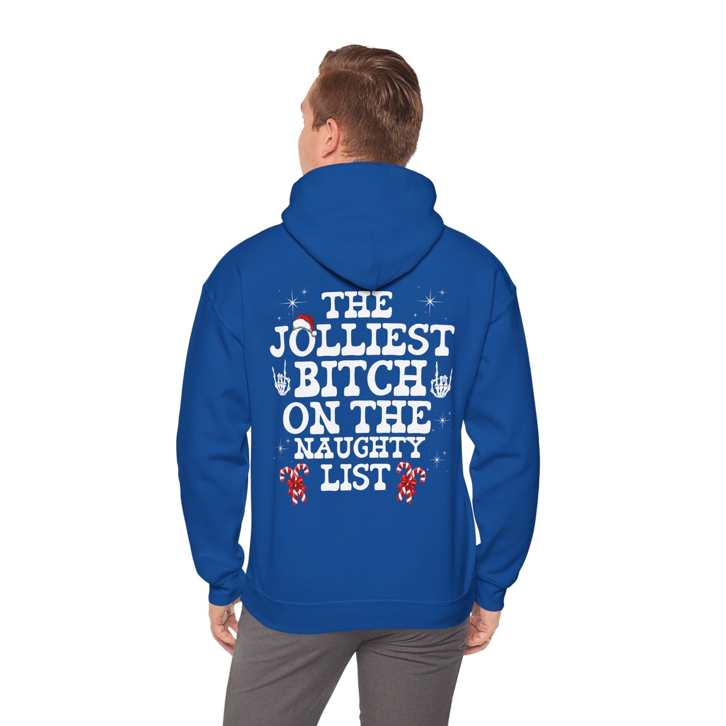 Unisex JOLLIEST BITCH ON THE NAUGHTY LIST Hoodie, sweater , Fall fashion, Christmas gift