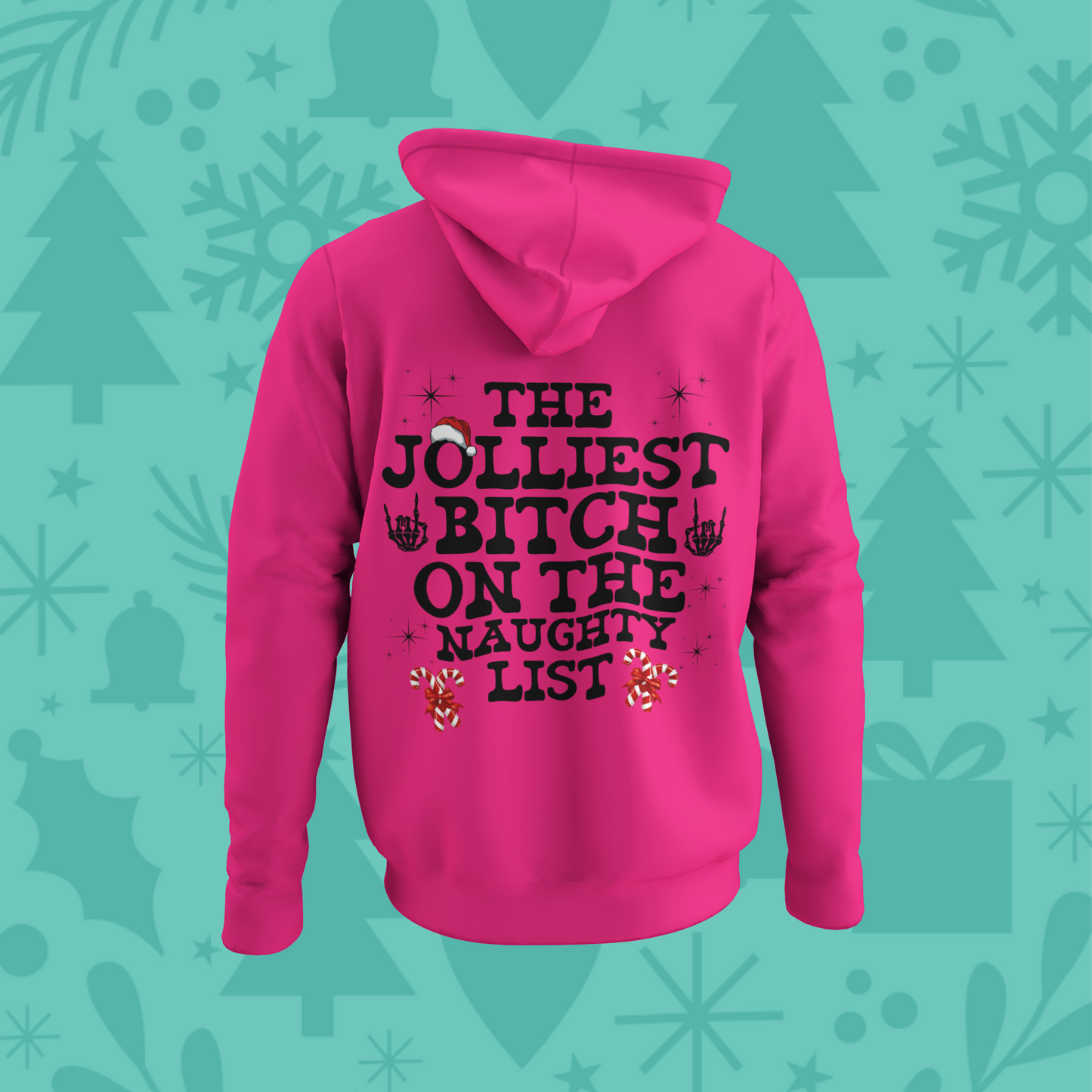 Unisex JOLLIEST BITCH ON THE NAUGHTY LIST Hoodie, sweater , Fall fashion, Christmas gift