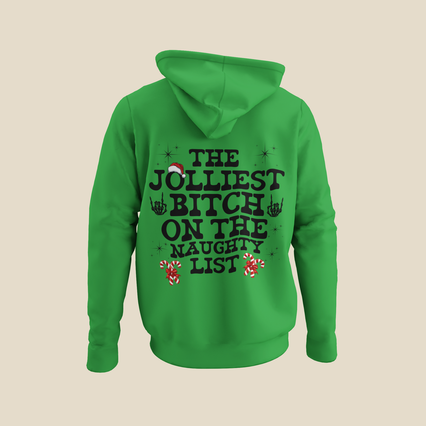 Unisex JOLLIEST BITCH ON THE NAUGHTY LIST Hoodie, sweater , Fall fashion, Christmas gift