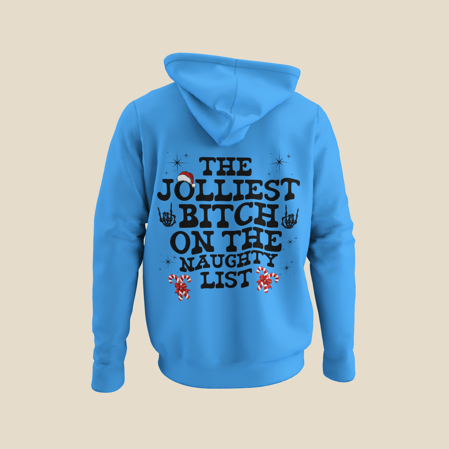 Unisex JOLLIEST BITCH ON THE NAUGHTY LIST Hoodie, sweater , Fall fashion, Christmas gift