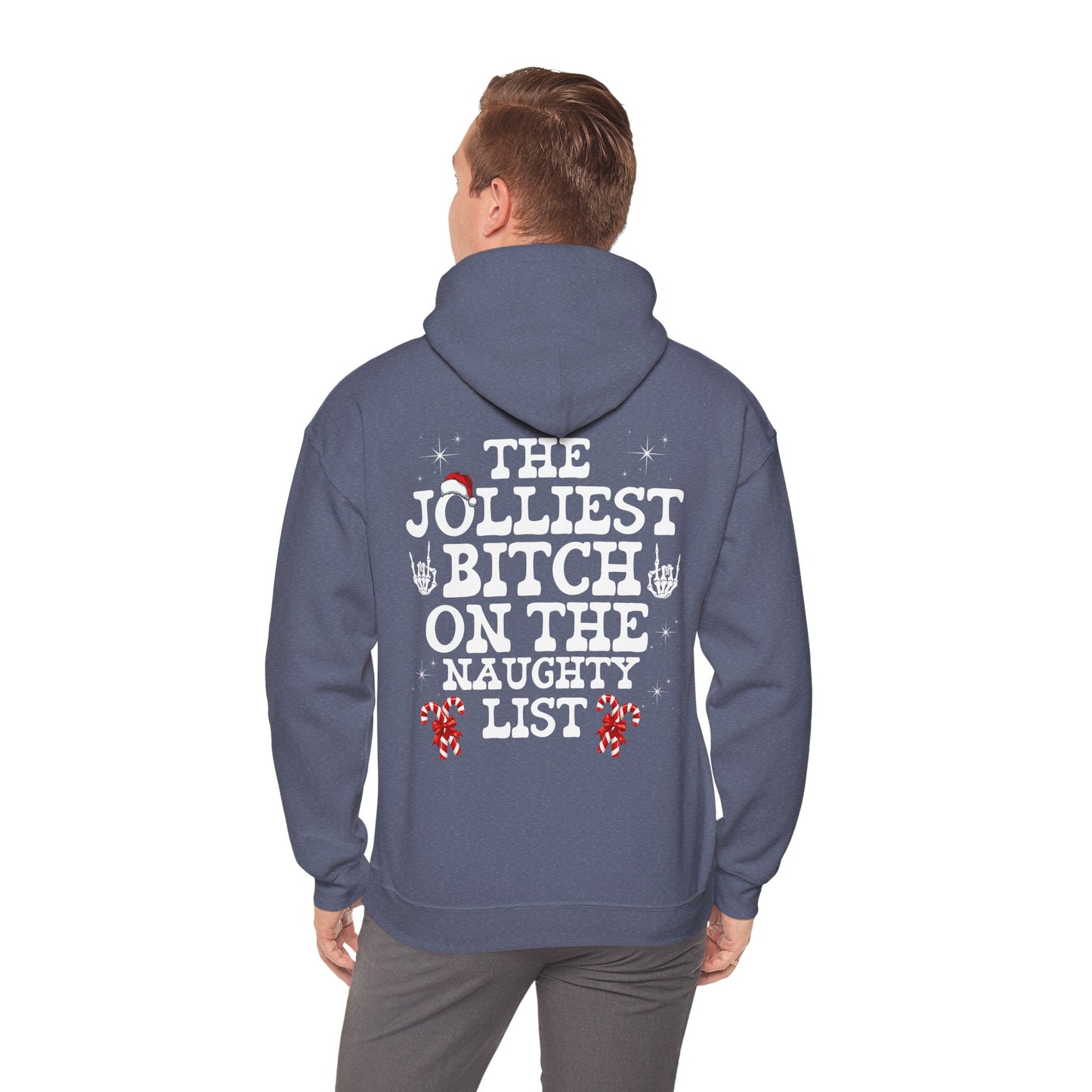 Unisex JOLLIEST BITCH ON THE NAUGHTY LIST Hoodie, sweater , Fall fashion, Christmas gift