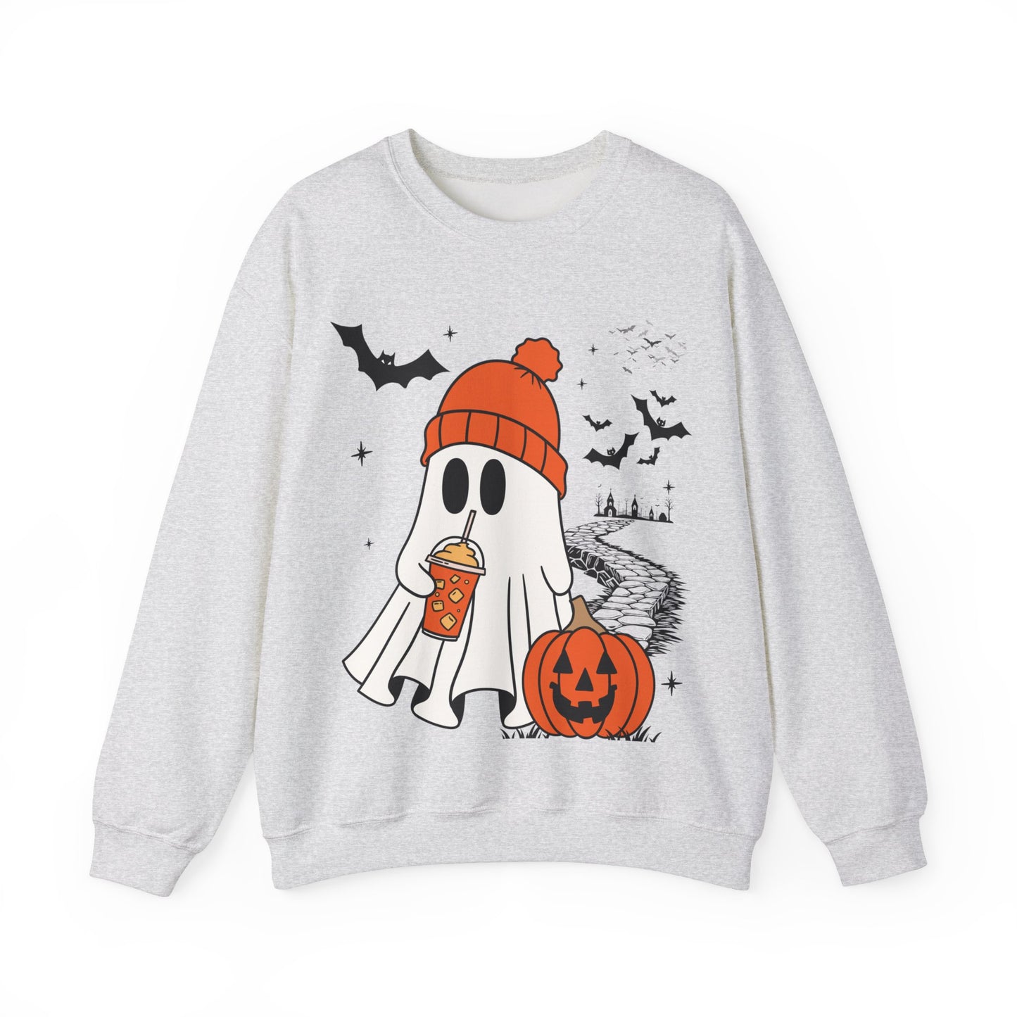 Cute Spooky Coffee Sweatshirt, Womens Ghost Sweatshirt, Spooky Season, Fall Coffee Lover Hoodie, Halloween Party Shirt, Fall Graphic Shirt