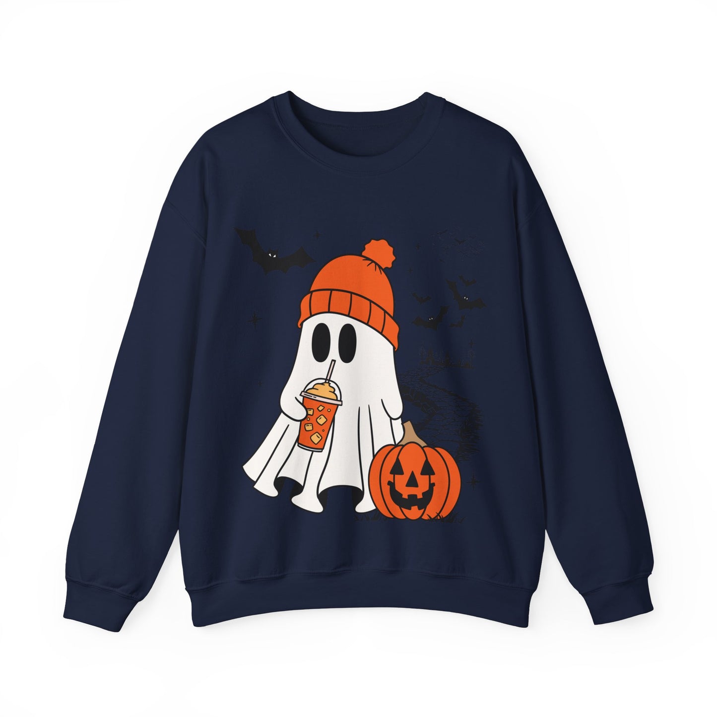 Cute Spooky Coffee Sweatshirt, Womens Ghost Sweatshirt, Spooky Season, Fall Coffee Lover Hoodie, Halloween Party Shirt, Fall Graphic Shirt
