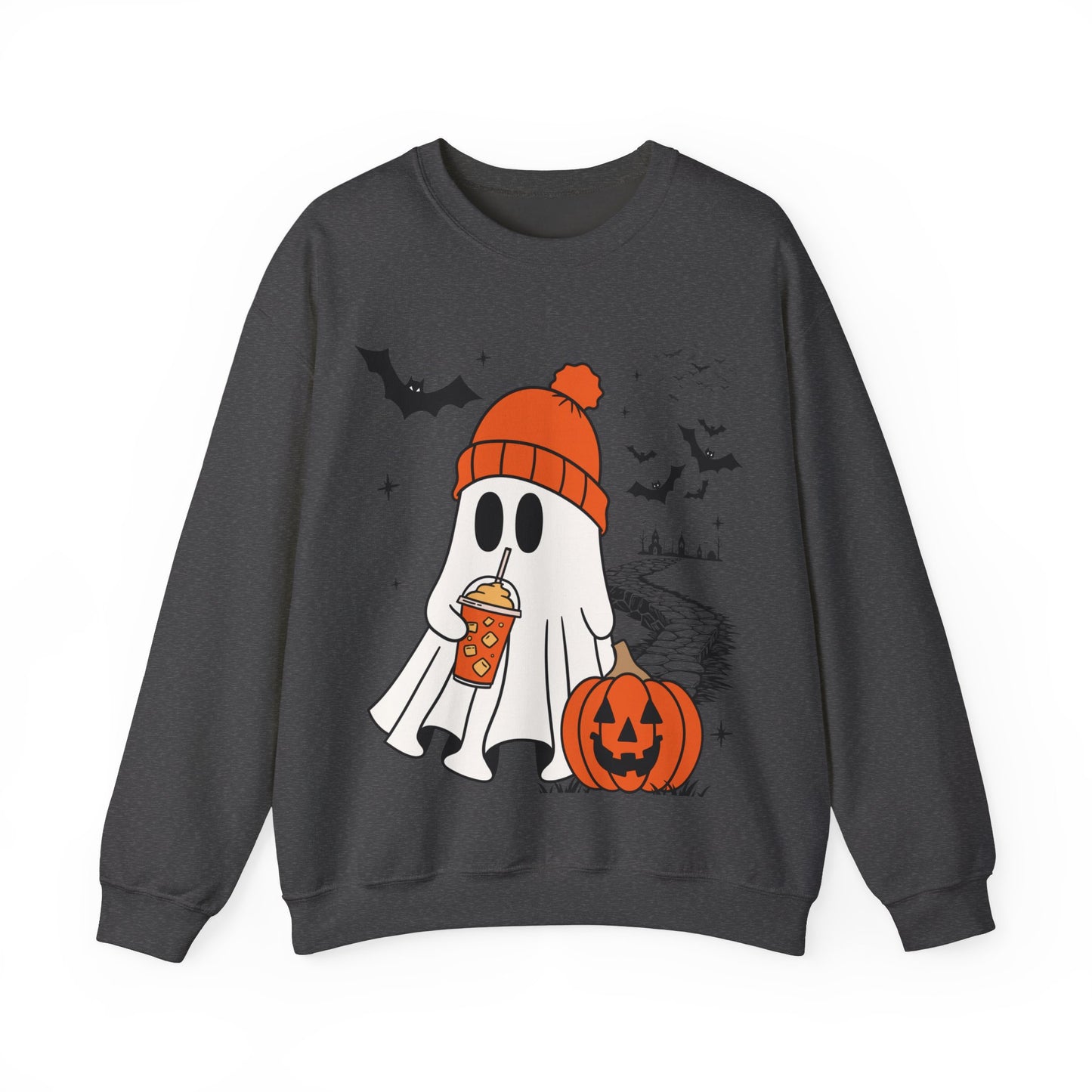 Cute Spooky Coffee Sweatshirt, Womens Ghost Sweatshirt, Spooky Season, Fall Coffee Lover Hoodie, Halloween Party Shirt, Fall Graphic Shirt