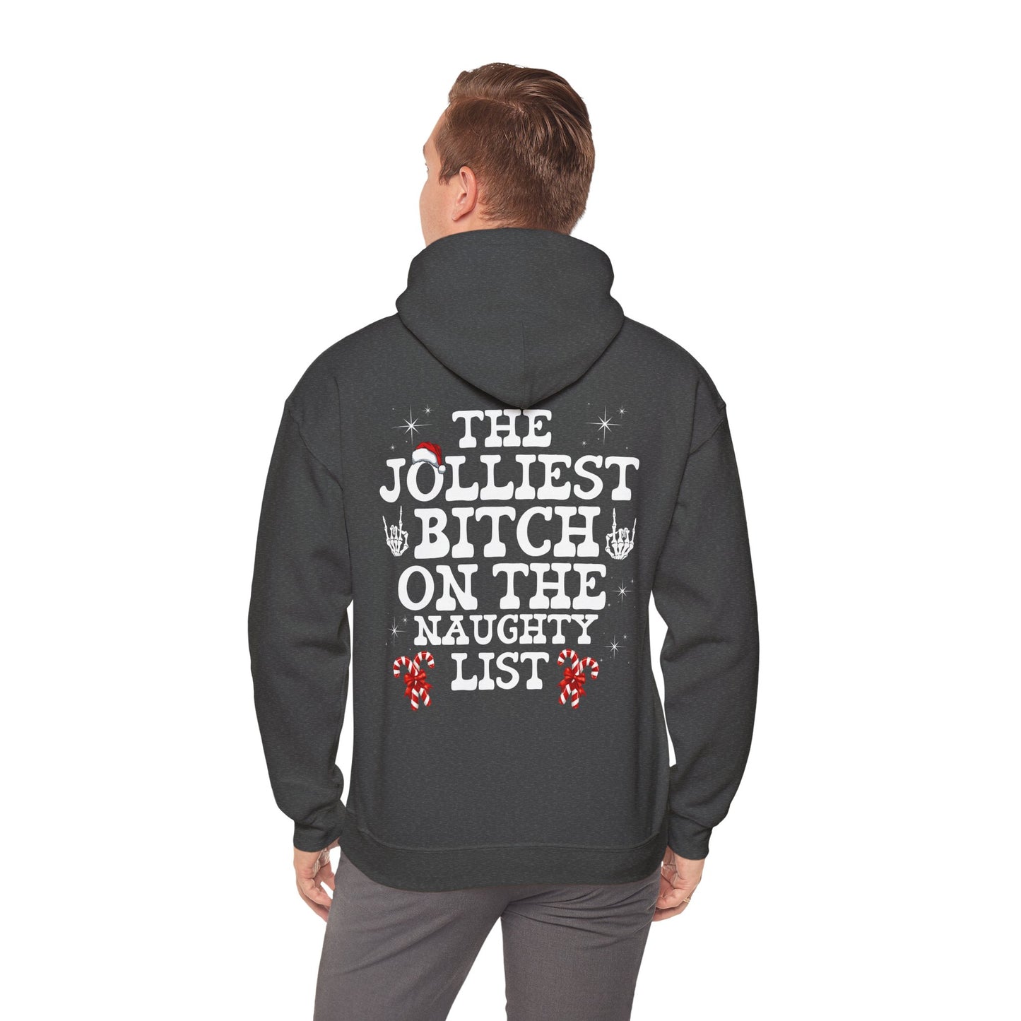 Unisex JOLLIEST BITCH ON THE NAUGHTY LIST Hoodie, sweater , Fall fashion, Christmas gift