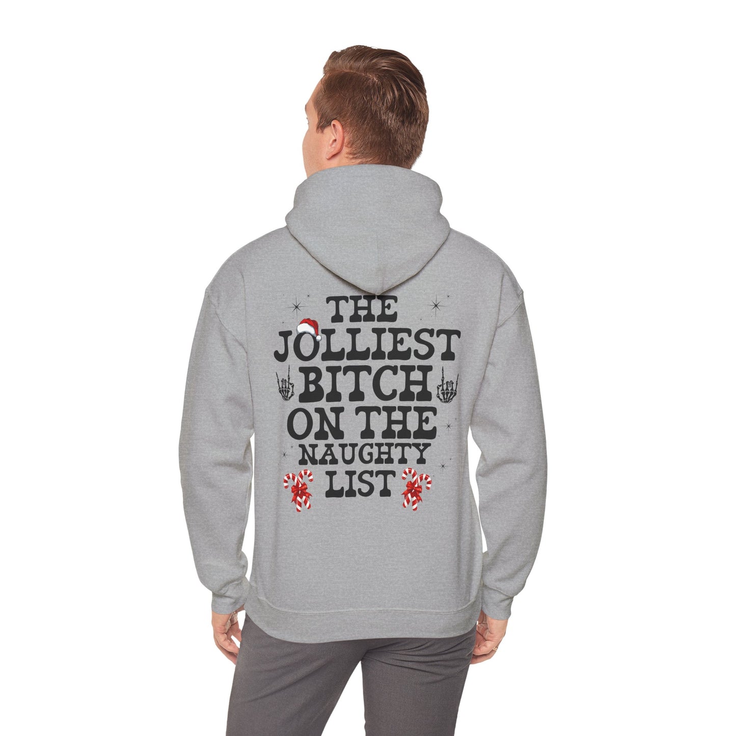 Unisex JOLLIEST BITCH ON THE NAUGHTY LIST Hoodie, sweater , Fall fashion, Christmas gift