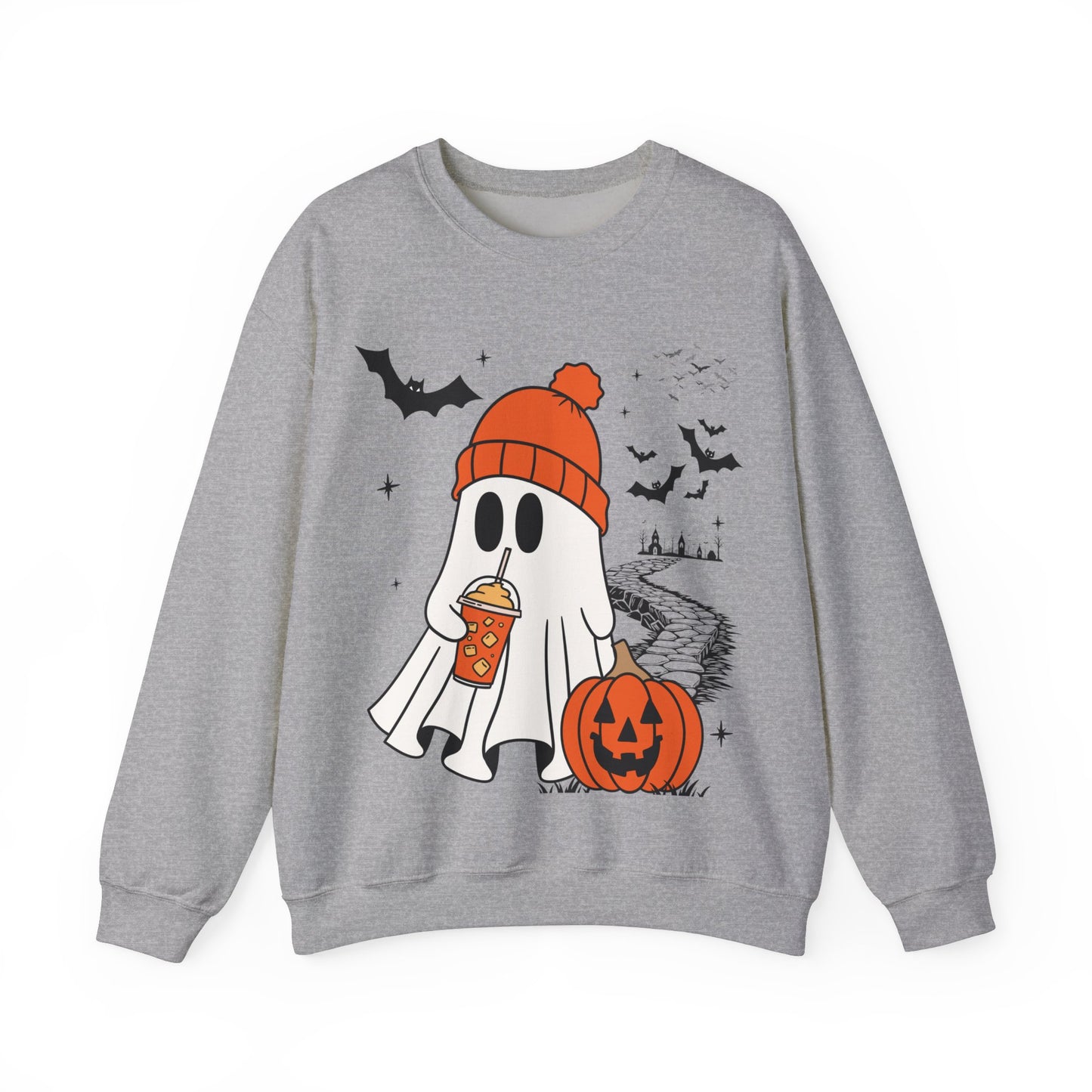 Cute Spooky Coffee Sweatshirt, Womens Ghost Sweatshirt, Spooky Season, Fall Coffee Lover Hoodie, Halloween Party Shirt, Fall Graphic Shirt