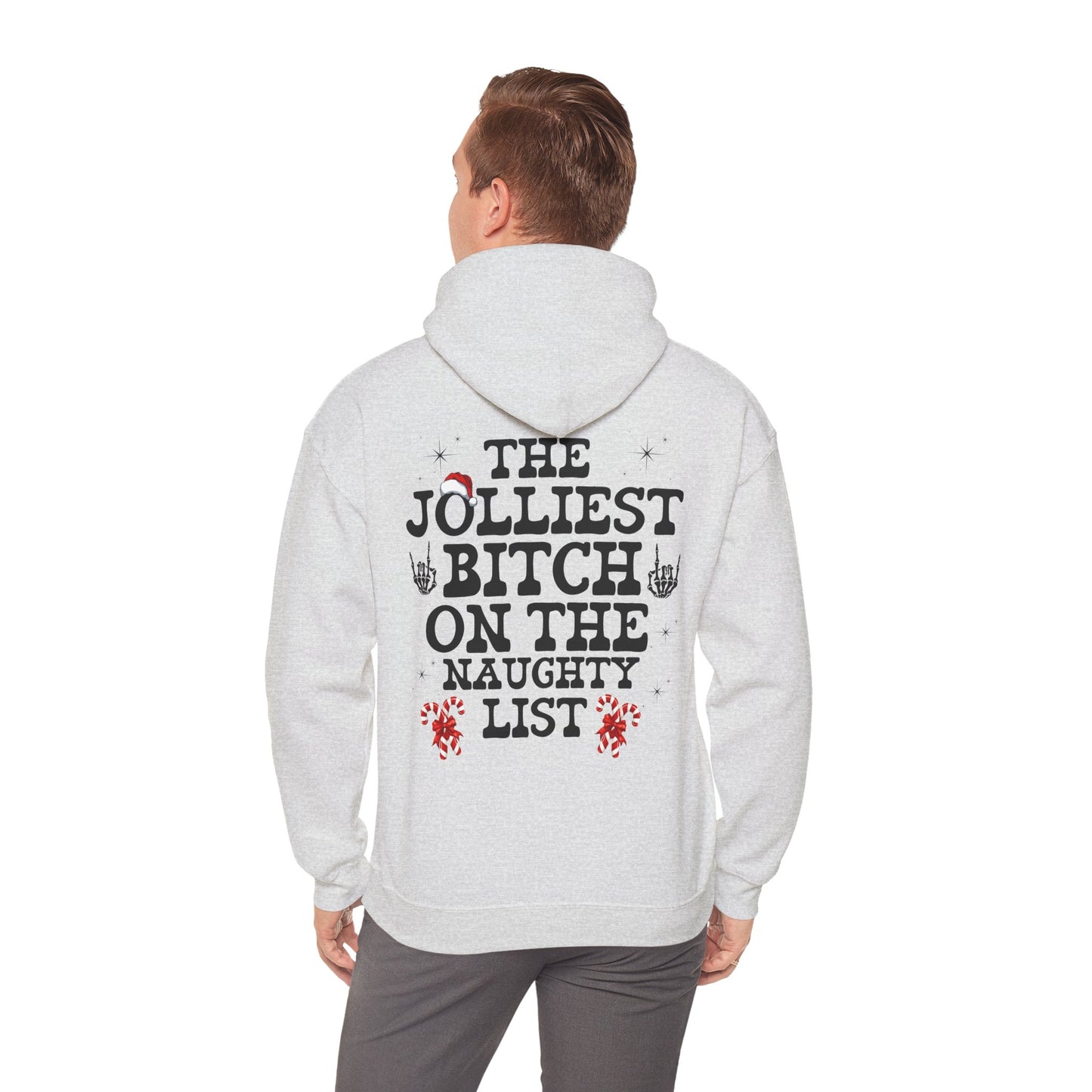 Unisex JOLLIEST BITCH ON THE NAUGHTY LIST Hoodie, sweater , Fall fashion, Christmas gift