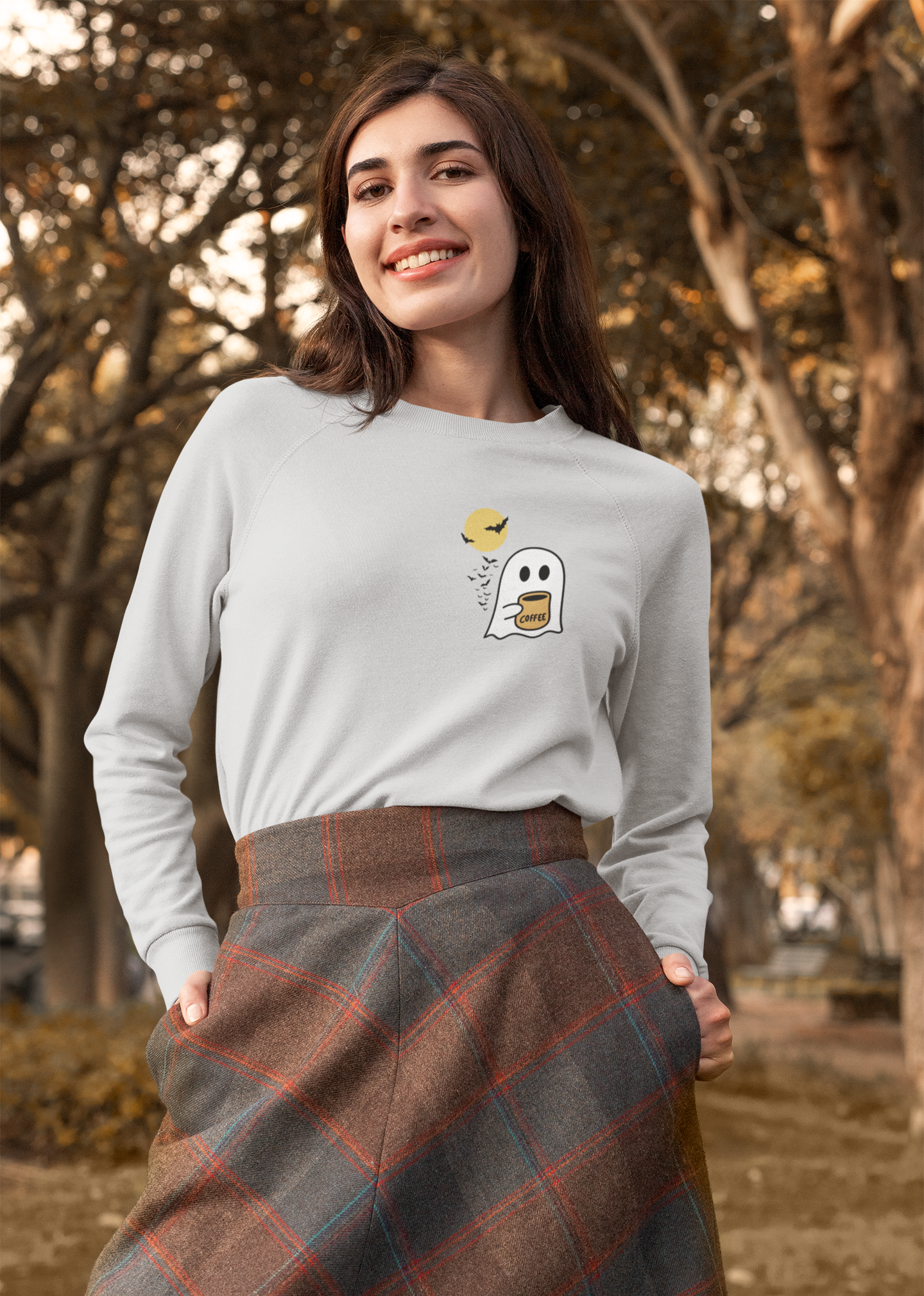 Unisex Cute Spooky Coffee Crewneck Sweatshirt Heavy Blend™