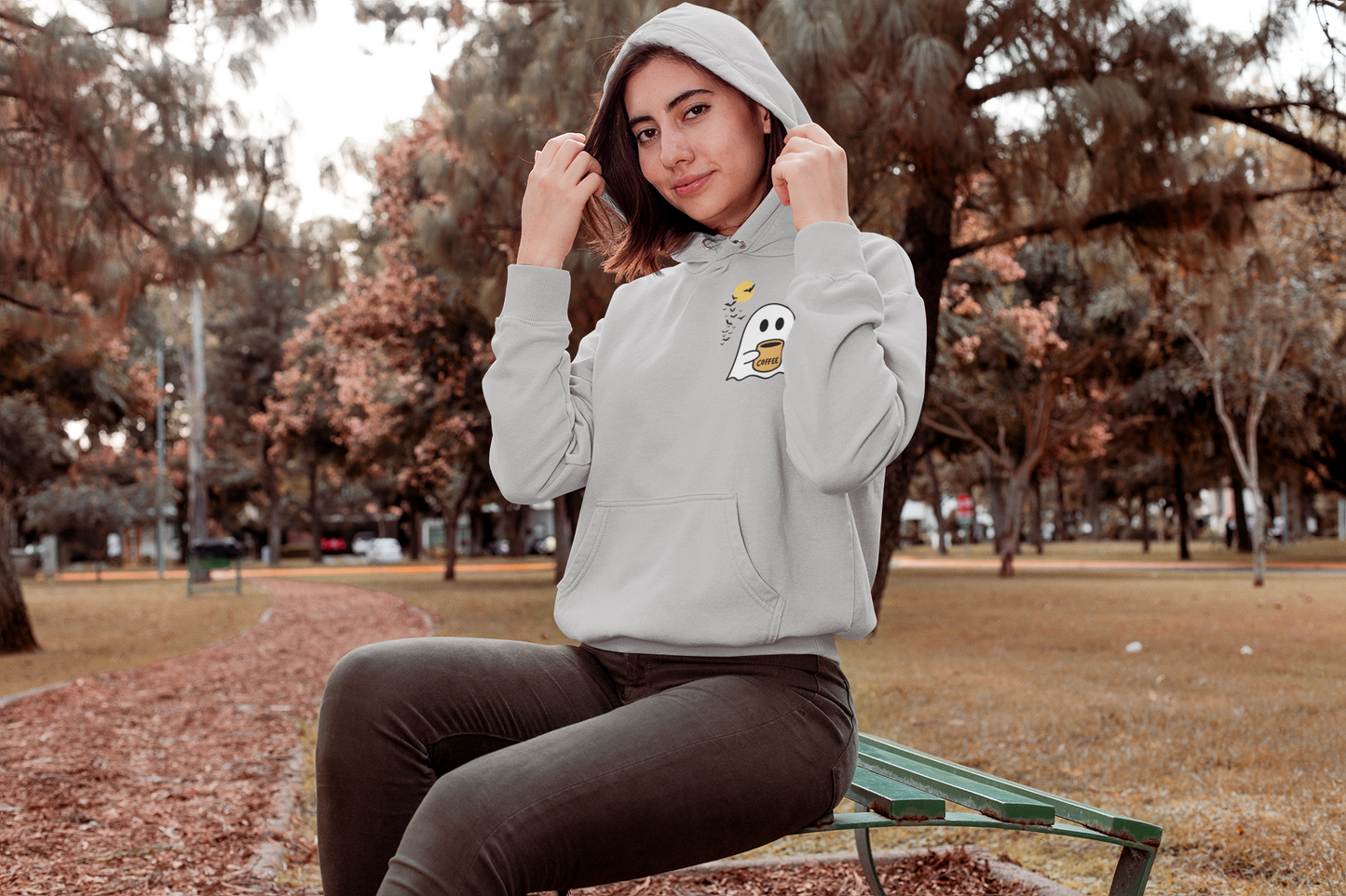 Unisex Cute Spooky Coffee Sweatshirt, Womens Ghost Sweatshirt, Spooky Season, Fall Coffee Lover Hoodie, Halloween Party Shirt, Fall Graphic Shirt