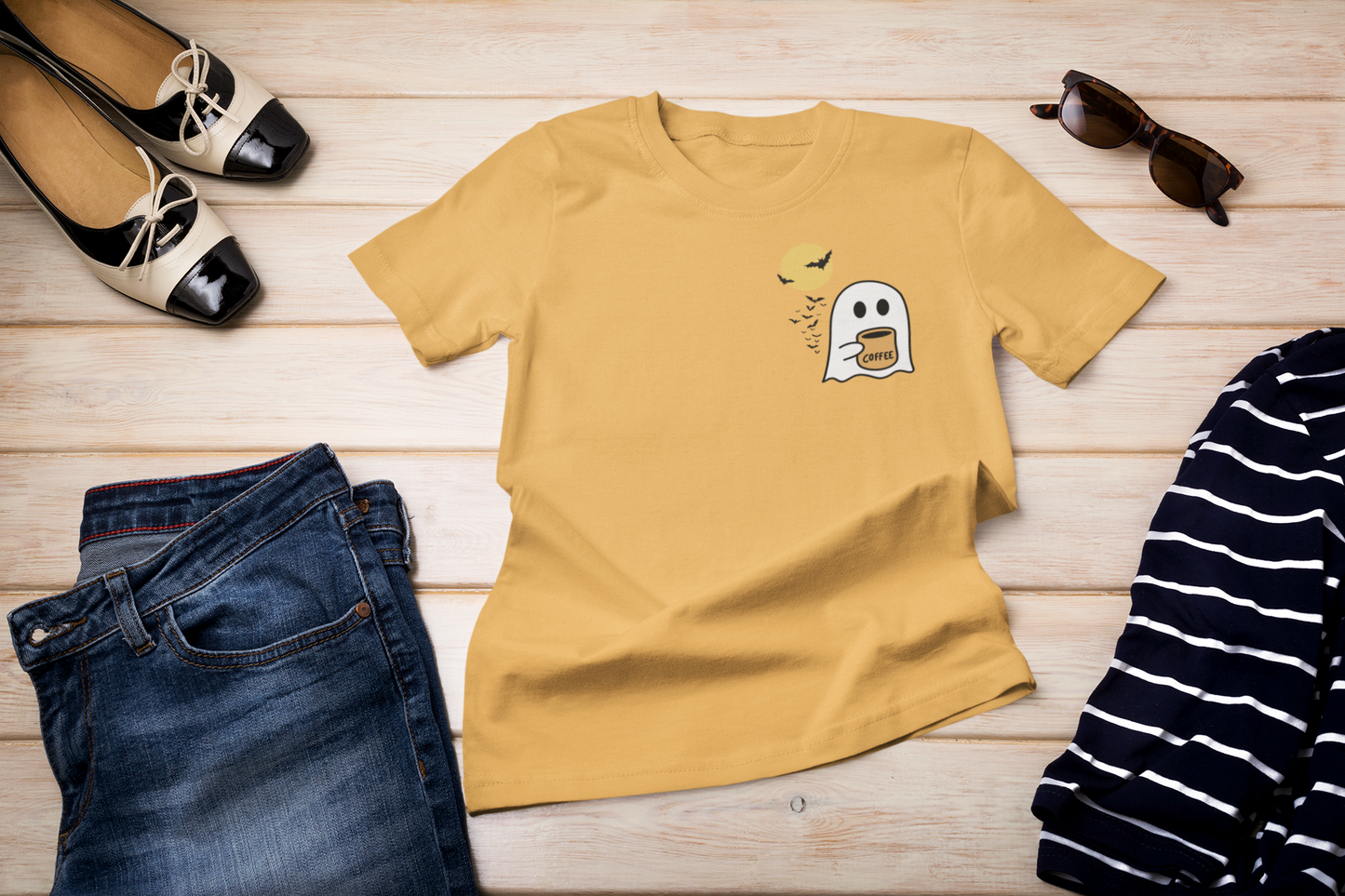 Unisex Comfort colors T-shirt Cute Spooky Coffee T-shirt
