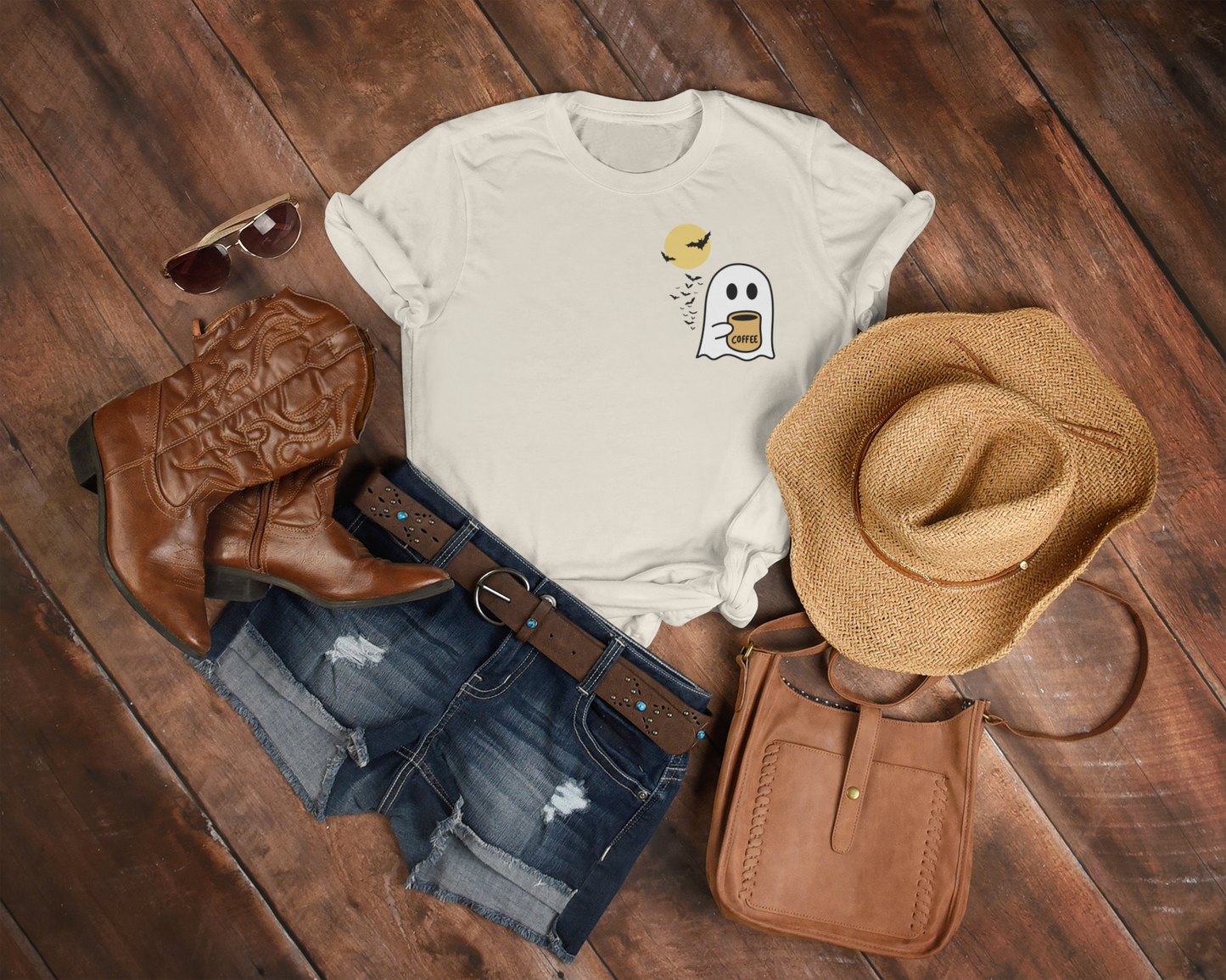 Unisex Comfort colors T-shirt Cute Spooky Coffee T-shirt