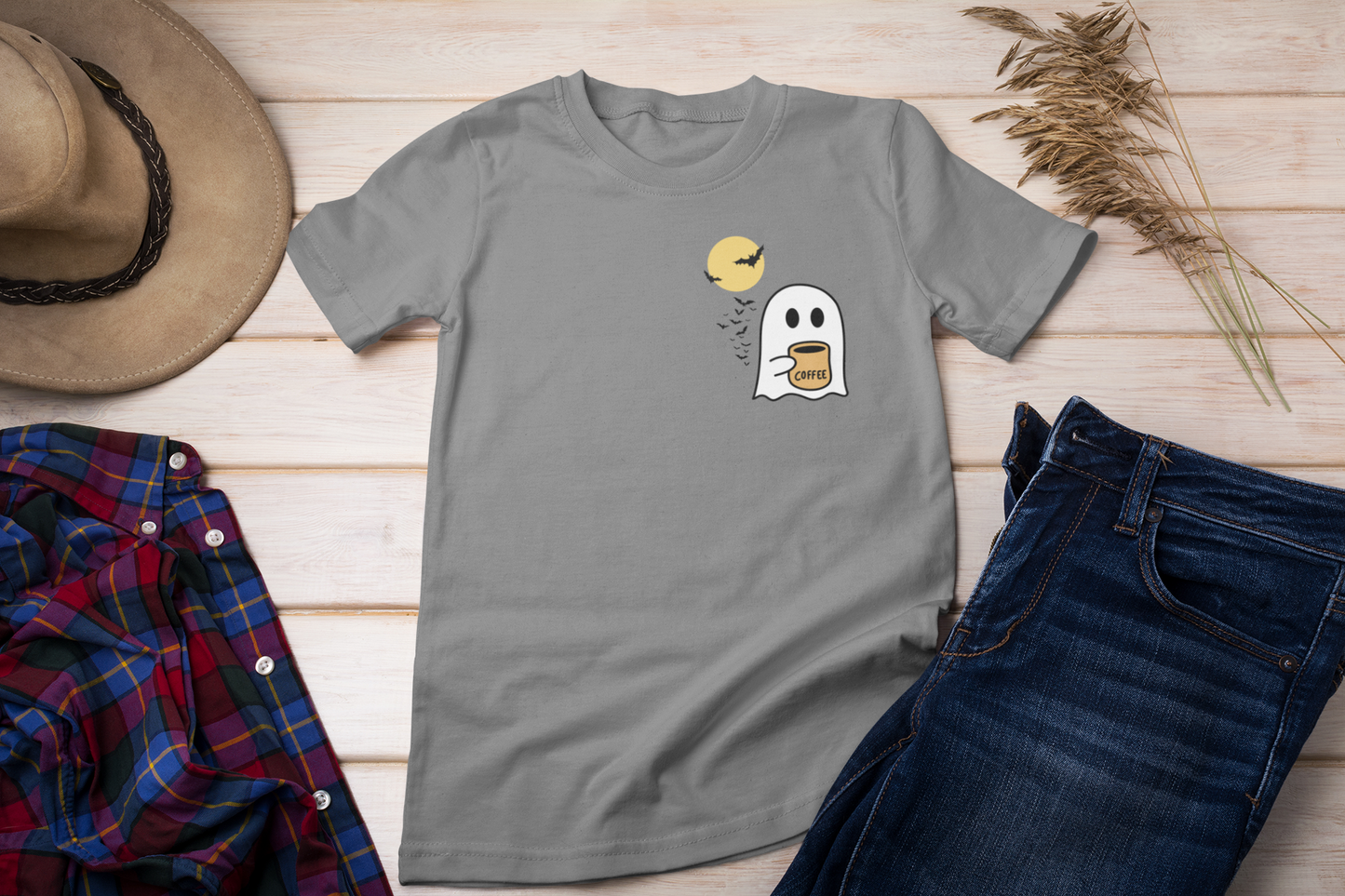 Unisex Comfort colors T-shirt Cute Spooky Coffee T-shirt